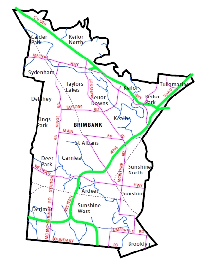Map of Brimbank District