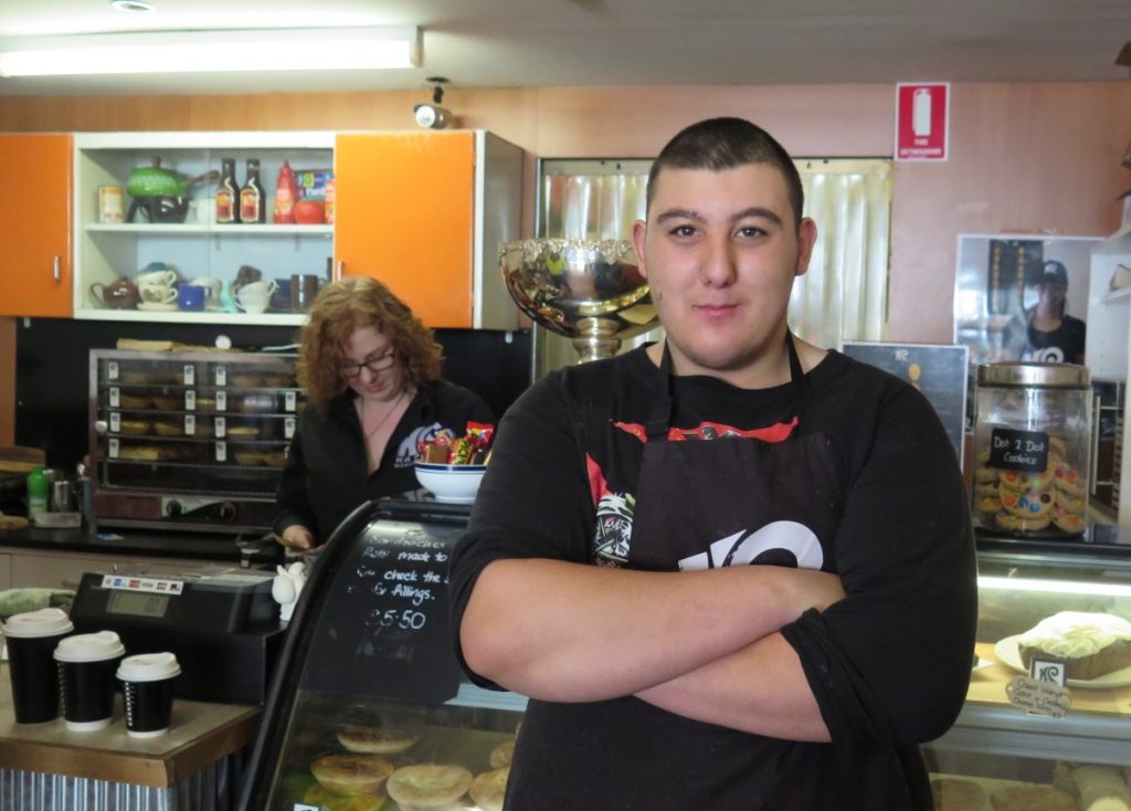 A student during his hospitality work placement